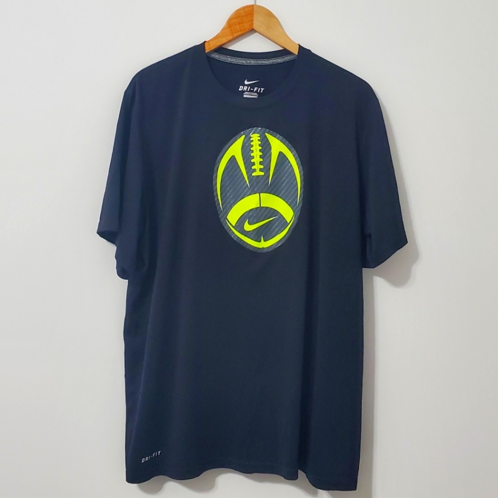 Nike  Dri-Fit Black Football Graphic T-Shirt Mens XL